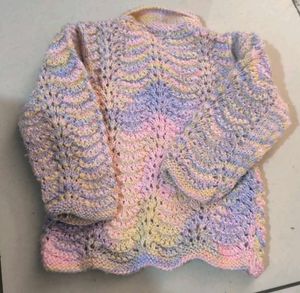 Hand-Knitted Pastel Baby Cardigan