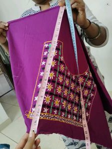 Beautiful Embroidered Purple Color Blouse Piece
