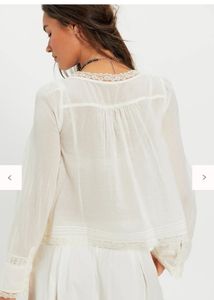 Free people Lace Trim blouse