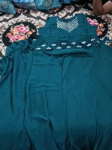 Teal Sequined Lehenga Choli Set