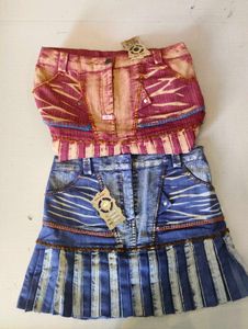 Vintage Y2K Pleated Drop-Waist Mini Skirt