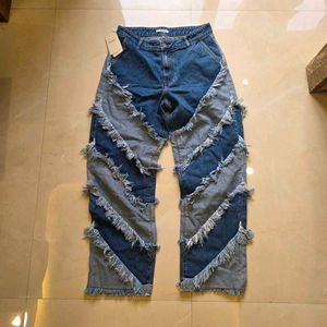 Freakins Unique Fringed Denim Jeans