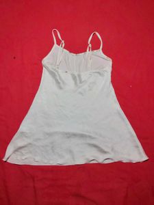 White Satin Slip Nighty – Adjustable Straps
