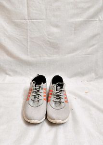 Men's Light Gray &amp; Orange Running Shoes