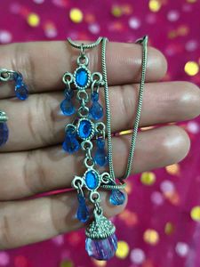 minimal necklace with matching earrings 🩵