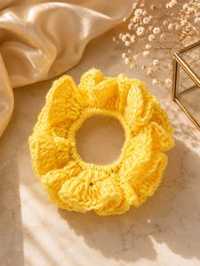 Handmade Yellow Crochet Scrunchie