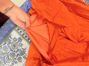 Orange Babydoll Mini Dress