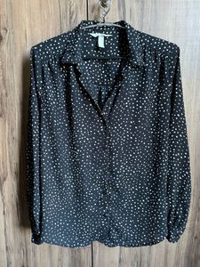 H&M Black & White Polka Dot Blouse