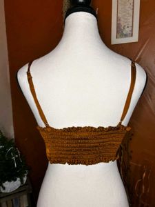 Aerie Satin Plunge Top - Copper Bronze