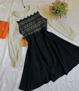 Chic Black Lace Detail Dress