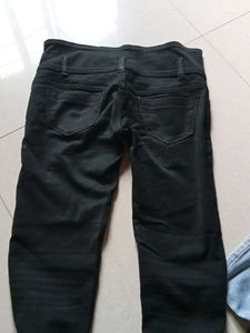 Stylish Black Denim Jeans with highneck t-shirt