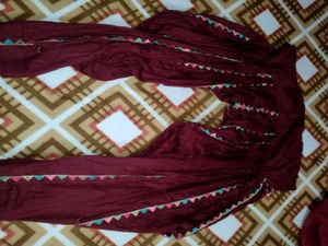 Maroon Embroidered Salwar Suit