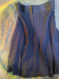 Navy Blue Striped Skirt