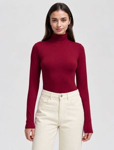 Burgundy Turtleneck Top