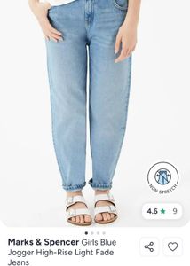 M&amp;S Light Wash Wide Leg Jeans