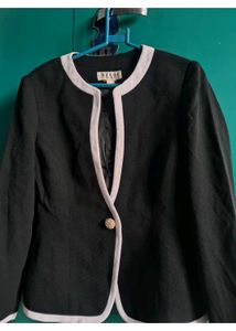 Classic Black Blazer with White Trim