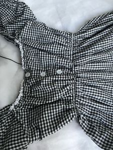 Gingham Puff Sleeve Dress