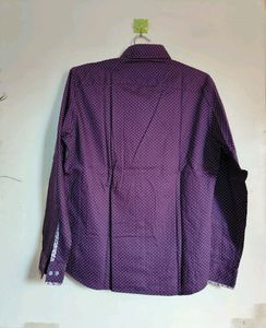 PURPLE SHIRT FOR MENS WITH WHITE DOTTED DESING