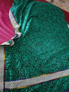 Elegant Green Floral Saree