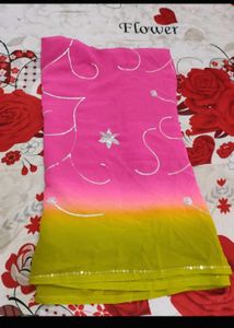 Pink Green Saree