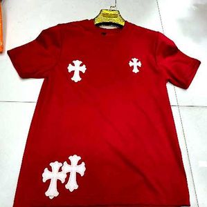 Red T-Shirt with Cross Emblems made in USA