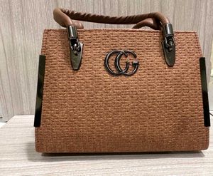 Brown Textured Satchel Bag