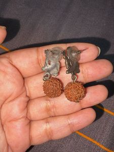 Lord Shiva Rudraksha Earrings with ring