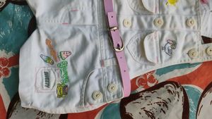 Adorable Baby Girls Denim Overalls Set