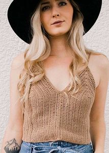 Crochet Tank Top with V-Neck