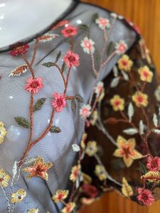 Sheer Embroidered Floral Top