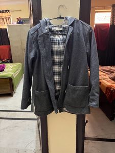 Grey Color Coat With Cap