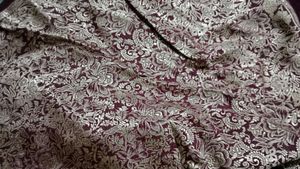 Rose Red Saree With Silver Border