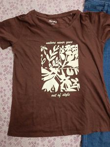 Brown Graphic T-Shirt + Cargo Jeans