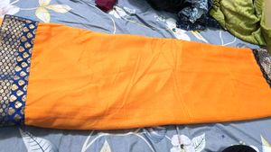 Women Yellowish Saree With Designer Blouse