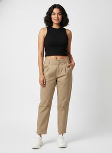 Khaki Pleated Trousers