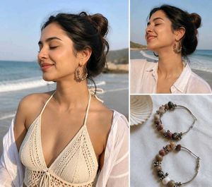 🐚 Coastal Shell Hoop Earrings |