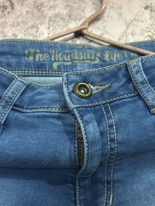Denim Shorts with Side Stripes