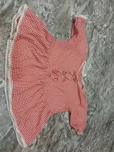 Cute Red Gingham Dress Material