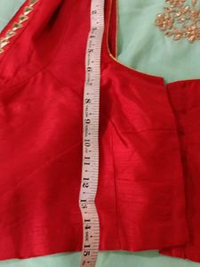 Elegant Red saree with Embellishments