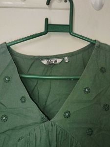 Green Embellished Kurta