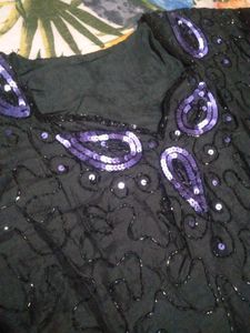 Vintage Black Embellished Top