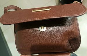 Brown Textured Crossbody Bag