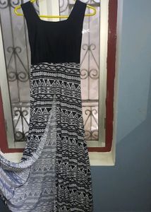 Maxi Gown, A- Line, Front Open