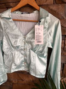 Elegant Satin Crop Top