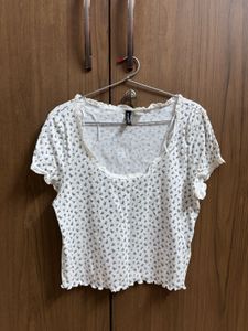 Cute Floral Print Cropped Top