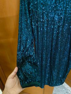 KAZO- Colourshifting Blue Sequin Dress