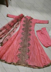 Elegant Pink Embroidered Kurta Set with Dupatta