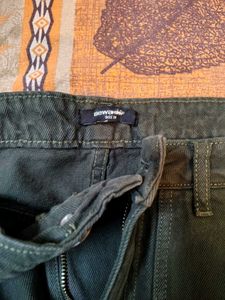 Olive Green Wide Leg Cargo Pants