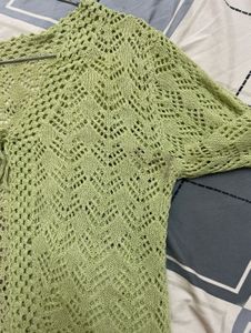 Lightweight lime Green Crochet top