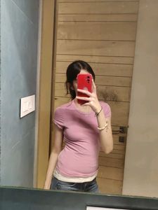Ribbed Lace-Trimmed Shirt
